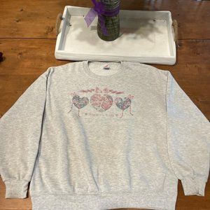Vintage 90s made in USA heart sweatshirt